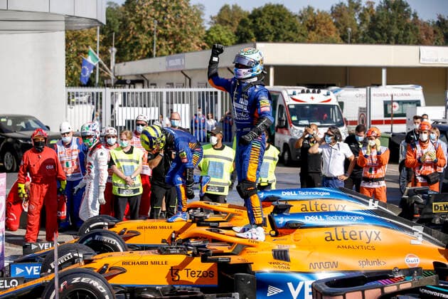 3 Daniel Ricciardo AUS, McLaren F1 Team , 4 Lando Norris GBR, McLaren F1 Team , F1 Grand Prix of Italy at Autodromo Nazionale Monza on September 12, 2021 in Monza, Italy Photo by HOCH ZWEI Monza Italy