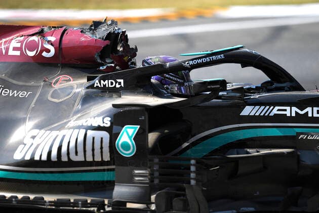 HAMILTON Lewis Team Mercedes AMG crash with VERSTAPPEN Max F1 Formula one GP of Italy 2021 on 12 September 2021 in Monza