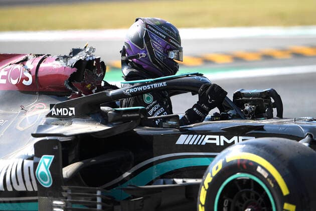 HAMILTON Lewis Team Mercedes AMG crash with VERSTAPPEN Max F1 Formula one GP of Italy 2021 on 12 September 2021 in Monza