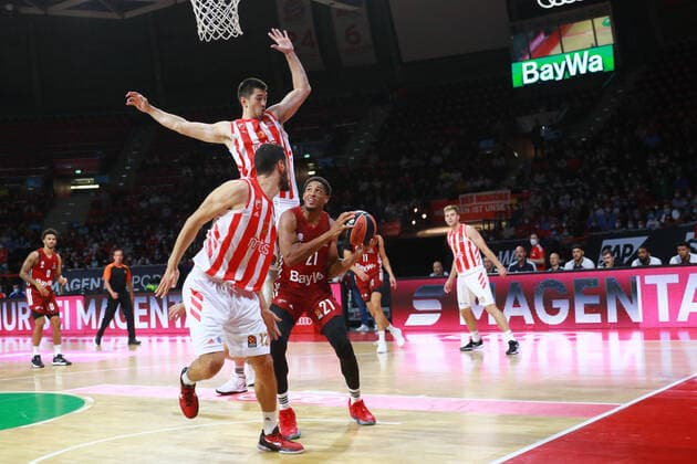 21 Augustine Rubit FCBB vs Nikola KaliniÄ‡, Luka MitroviÄ‡ Red Star Basketball, Magenta Sport Cup, FC Bayern Basketball Red Star Belgrade at Audi Dome on 12 09 2021, PHOTO Mladen Lackovic LakoPress.