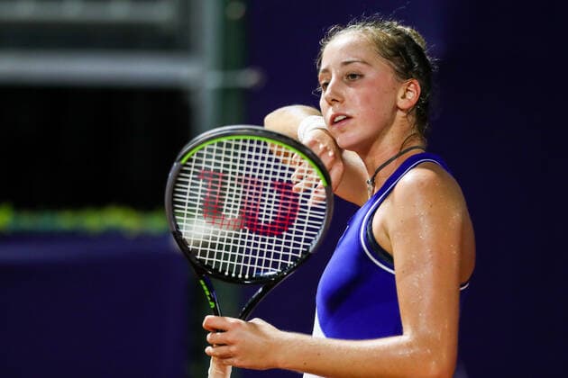 September 12, 2021, VALENCIA, VALENCIA, SPAIN: Guiomar Maristany of Spain gestures against Darja Semenistaja of Latvia during the first round of the Open Internacional de Valencia, ITF World Tennis, celebrated at Sporting Tennis Valencia on september 12, 2021, in Valencia, Spain. VALENCIA SPAIN - ZUMAa181 20210912_zaa_a181_310 Copyright: xIvanxTerronx