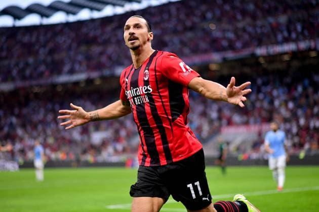Bilder des Jahres 2021, Sport 09 September Sport Themen der Woche KW36 Sport Bilder des Tages (210913) -- MILAN, Sept. 13, 2021 () -- AC Milan s Zlatan Ibrahimovic celebrates his goal during a Serie A football match between AC Milan and Lazio in Milan, Italy, on Sept. 12, 2021. (Str ) (SP)ITALY-MILAN-FOOTBALL-SERIE A-AC MILAN VS LAZIO Xinhua 