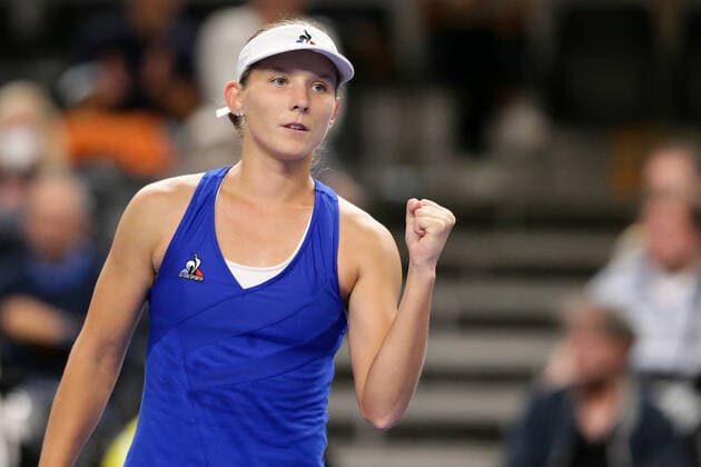 Varvara Gracheva cheers, rejoices, joy, clenches fist Tennis, WTA, BGL BNP Paribas Open Luxembourg 2021, Luxembourg 14 09 2021 Mandy Minella LUX vs Varvara GRACHEVA RUS CK Sportcenter, Kockelscheuer