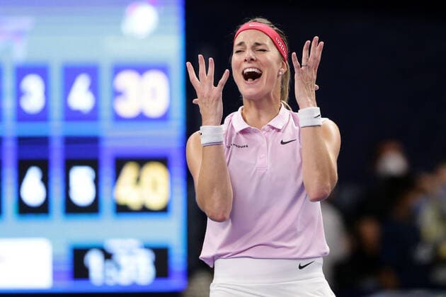 Mandy Minella cheers, rejoices, jubilation, joy after victory Tennis, WTA, BGL BNP Paribas Open Luxembourg 2021, Luxembourg 14 09 2021 Mandy Minella LUX vs Varvara GRACHEVA RUS CK Sportcenter, Kockelscheuer