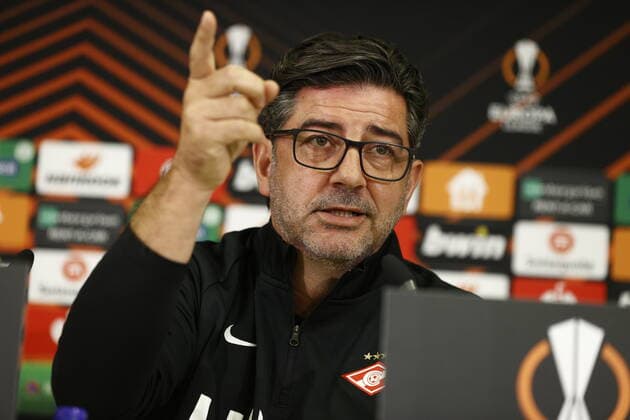 Football, EL, Spartak Moscow press conference and training