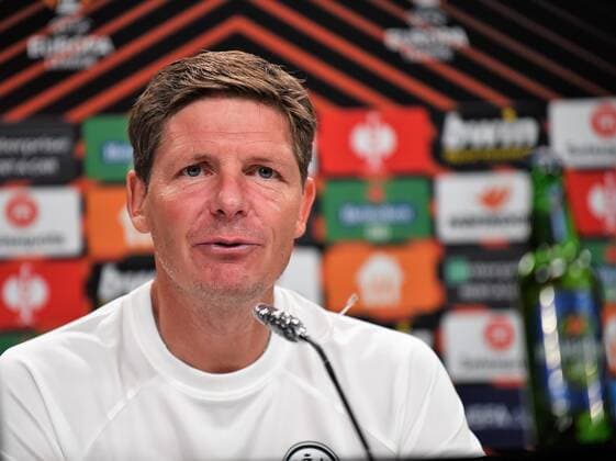 15 09 2021Frankfurt am Main, Deutsche Bank Park Football, UEFA Europa League pre-match press conference Eintracht Frankfurt Fenerbahce SK coach Oliver Glasner Eintracht Frankfurt emspor, DFL regulations prohibit any use of photographs as image sequences and or quasi video