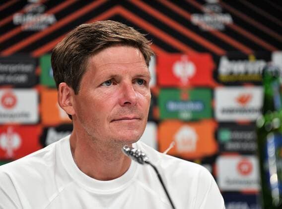 15 09 2021Frankfurt am Main, Deutsche Bank Park Football, UEFA Europa League pre-match press conference Eintracht Frankfurt Fenerbahce SK coach Oliver Glasner Eintracht Frankfurt emspor, DFL regulations prohibit any use of photographs as image sequences and or quasi video