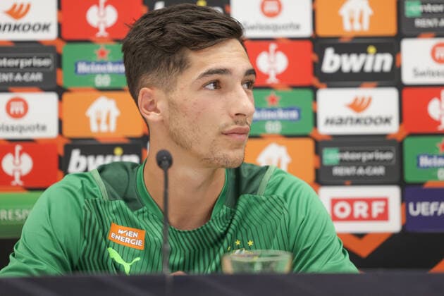 SOCCER - UEFA EL, Rapid vs Genk VIENNA,AUSTRIA,15.SEP.21 - SOCCER - UEFA Europa League, group stage, SK Rapid Wien vs KRC Genk, preview, press conference, PK, Pressekonferenz Rapid. Image shows Leo Greiml (Rapid).  GEPAxpictures xDavidxBitzan