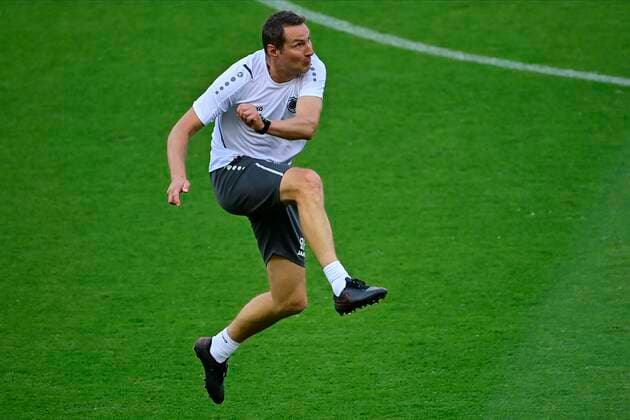 ATHENS, GREECE - SEPTEMBER 15 : Brian Priske head coach of Antwerp FC pictured during a training sessiopn of Royal Antwerp FC prior to the Europa League game against Olympiacos on September 15, 2021 in Athens, Greece, 15 09 2021 FOOTBALL : media activities Royal Antwerp FC - Europa League - 15 09 2021 PHOTONEWS PANORAMIC 