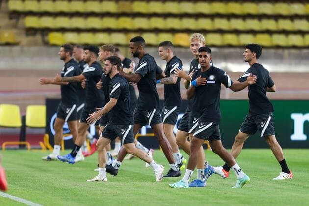 SOCCER - UEFA EL, Monaco vs Sturm MONACO,MONACO,15.SEP.21 - SOCCER - UEFA Europa League, group stage, AS Monaco vs SK Sturm Graz, preview, training Sturm. Image shows players of Sturm.  GEPAxpictures xPhilippxBrem
