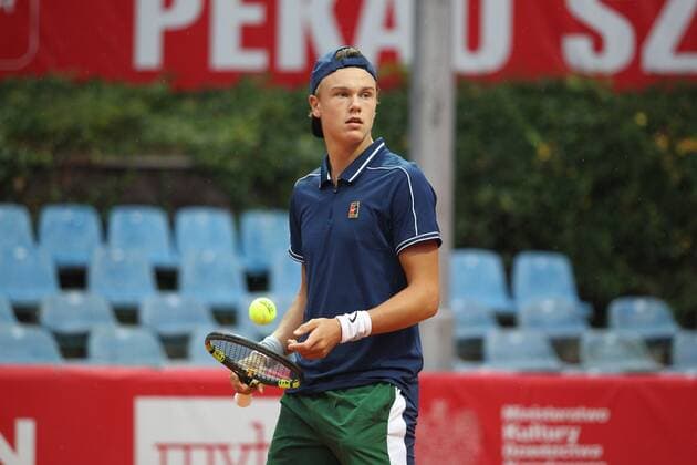 SZCZECIN, 15.09.2021 TURNIEJ TENISA ZIEMNEGO ATP, Tennis Herren CHALLENGER PEKAO SZCZECIN OPEN 2021 NZ HOLGER VITUS NODSKOV RUNE FOT. KRZYSZTOF CICHOMSKI NEWSPIX.PL --- Newspix.pl  210915KCI039