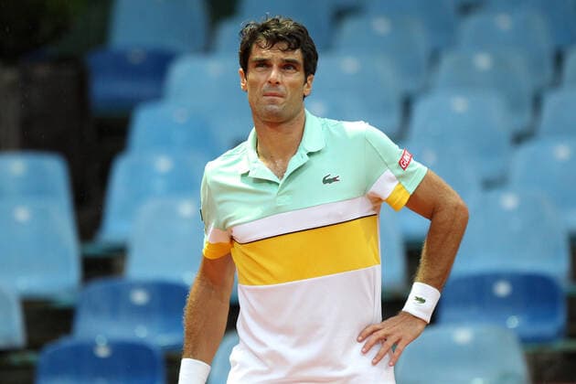 SZCZECIN, 15.09.2021 TURNIEJ TENISA ZIEMNEGO ATP, Tennis Herren CHALLENGER PEKAO SZCZECIN OPEN 2021 NZ PABLO ANDUJAR PROSI O PRZERWANIE SPOTKANIA ZE WZGLEDU NA DESZCZ PABLO ANDUJAR REQUESTS TO SUSPEND THE GAME BECAUSE OF RAIN FOT. KRZYSZTOF CICHOMSKI NEWSPIX.PL --- Newspix.pl  210915KCI061
