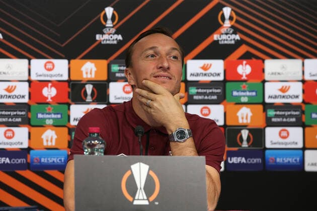 West Ham United press conference, PK, Pressekonferenz Mark Noble of West Ham United during the West Ham United Press Conference before the Europa League Group H match against Dinamo Zagreb at Stadion Maksimir, Zagreb Content Not Available For UK Newspapers Copyright: xPaulxChestertonx FIL-15875-0030