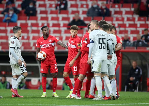 MOSCOW, RUSSIA, SEPTEMBER 14, 2021. The 2021 22 UEFA Europa League. Football match between Spartak (Moscow) vs Legia (Warsaw) at the Otkritie Arena in Moscow. Legia von 0:1. Photo by Stupnikov Alexander FC Spartak StupnikovxAlexander