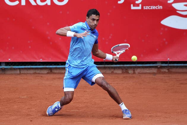 Tennis, ATP-Tunier in Stettin SZCZECIN, 16.09.2021 TURNIEJ TENISA ZIEMNEGO ATP, Tennis Herren CHALLENGER PEKAO SZCZECIN OPEN 2021 NZ THIAGO MONTEIRO FOT. KRZYSZTOF CICHOMSKI NEWSPIX.PL --- Newspix.pl  210916KCI073
