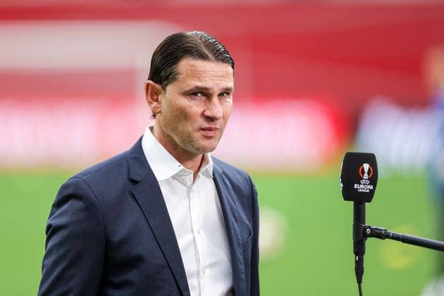 16 09 2021, football, 2021 2022 season, UEFA Europa League, group stage, matchday 1, Bayer 04 Leverkusen Ferencvaros Budapest head coach Gerardo Seoane Bayer 04 Leverkusen photo RHR photo Dennis Ewert Leverkusen BayArena NRW Germany xRHR PHOTO DEx