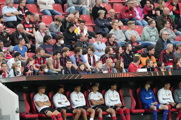 GER, UEFA EL Bayer 04 Leverkusen GER vs Ferencevaros Budapest HUN 16 09 2021, BayArena, Leverkusen, Europalegue, group stage, matchday 1, GER, UEFA EL Bayer 04 Leverkusen GER vs Ferencevaros Budapest HUN , in picture spectator curve3 Leverkusen Corona seems to be over nordphotoxGmBHx xMeuter nph00351