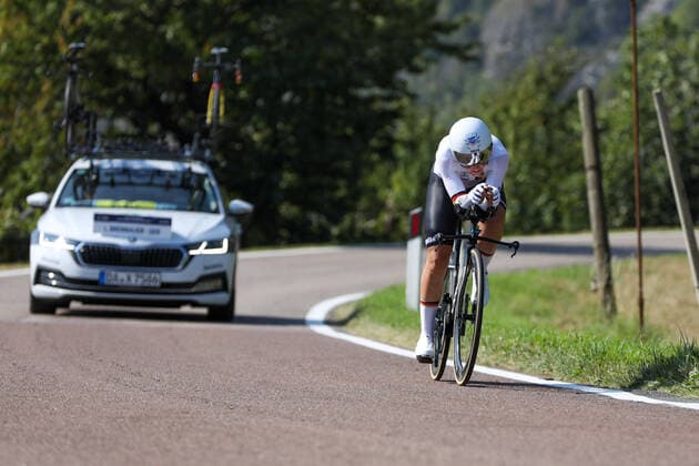 Mandatory Credit: Photo by Luca Tedeschi LiveMedia Shutterstock (12436050m) Lisa BRENNAUER (GER) Street Cycling UEC Road European Championships - Elite Women Individual Time Trial, Trento, Italy - 09 Sep 2021 Street Cycling UEC Road European Championships - Elite Women Individual Time Trial, Trento, Italy - 09 Sep 2021  Copyright: xLucaxTedeschi LiveMedia Shutterstockx 12436050m