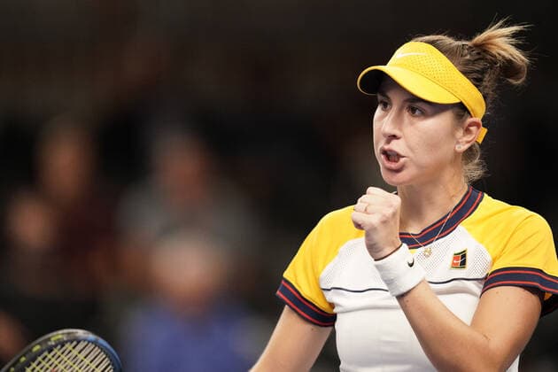 Tennis WTA Tournament Luxembourg BGLBNPParibas Open 2021, 16 09 2021, Tennis WTA Tournament Luxembourg, BGLBNPParibas Open 2021, BGL BNP Paribas Open, 2021, Luxembourg, Kockelscheuer, CK Sportcenter, Final vl Belinda Bencic SUI Switzerland, Suisse, SUI number 1 of the seed list cheering, winner of the match, clenched fist