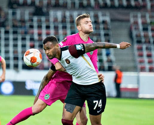 FC Midtjyllands Junior Brumado in Europa League group F match between FC Midtjylland and PFC Ludogorets at Mch Arena in Herning, Thursday 16 September 2021, Herning Jylland Denmark  Copyright: HenningxBagger HenningxBaggerx COP102 spdk20210916-194417-L