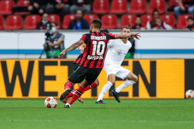 16 09 2021, football, 2021 2022 season, UEFA Europa League, group stage, matchday 1, Bayer 04 Leverkusen Ferencvaros Budapest Kerem Demirbay Bayer 04 Leverkusen photo RHR photo Dennis Ewert Leverkusen BayArena NRW Germany xRHR PHOTO DEx