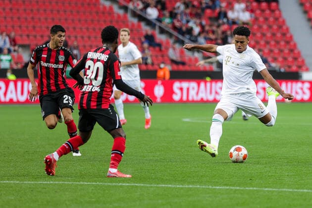 16 09 2021, Football, 2021 2022 season, UEFA Europa League, Group stage, Matchday 1, Bayer 04 Leverkusen Ferencvaros Budapest Ryan Mmaee Ferencvarosi TC Photo RHR Photo Dennis Ewert Leverkusen BayArena NRW Germany xRHR PHOTO ENx
