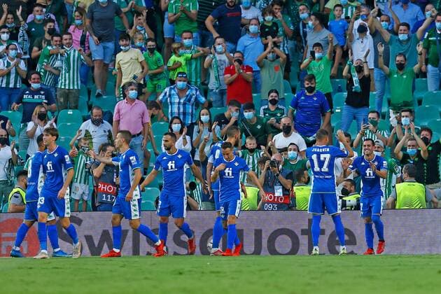 Mandatory Credit: Photo by Bagu Blanco Pressinphoto Shutterstock (12447699b) Juanmi Jimenez of Real Betis celebrates his goal Real Betis v Celtic, UEFA Europa League 2021-2022, date 1. Football, Benito Villamarin Stadium, Sevilla, Spain - 16 Sep 2021 Editorial use only Real Betis v Celtic, UEFA Europa League 2021-2022, date 1. Football, Benito Villamarin Stadium, Sevilla, Spain - 16 Sep 2021 Editorial use only Copyright: xBaguxBlanco Pressinphoto Shutterstockx 12447699b