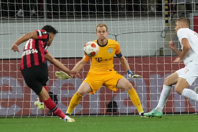 GER, UEFA EL Bayer 04 Leverkusen GER vs Ferencevaros Budapest HUN 16 09 2021, BayArena, Leverkusen, Europalegue, Gruppenhase, 1 Spieltag, GER, UEFA EL Bayer 04 Leverkusen GER vs Ferencevaros Budapest HUN , in picture Goal chance for Nadiem Amiri Leverkusen 11 , nordphotoxGmBHx xMeuter nph00351
