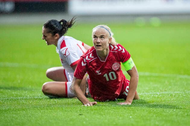 Denmarks Pernille Harder 10 during the World Cup qualifier in womens football between Denmark and Malta, at Energi Viborg Arena on Thursday 16 September 2021, 8800 Viborg Midtjylland  Copyright: JohnnyxPedersen JohnnyxPedersenx cop105 spdk20210916-204839-L