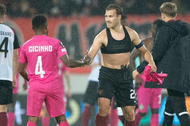 FC Midtjyllands Erik Sviatchenko C after the draw in the Europa League group F match between FC Midtjylland and PFC Ludogorets at Mch Arena in Herning, Thursday 16 September 2021, Herning Jylland Denmark  Copyright: HenningxBagger HenningxBaggerx COP102 spdk20210916-204902-L