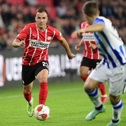 EINDHOVEN Mario Gotze of PSV Eindhoven during the UEFA Europa League match between PSV Eindhoven and Real Sociedad at Phillips Stadium on September 16, 2021 in Eindhoven, Netherlands ANP OLAF KRAAK UEFA Europa League 2021 2022 xVIxANPxSportx xxANPxIVx 437643669