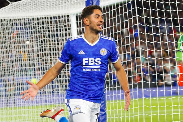 16th September 2021; King Power, Leicester, England; UEFA Europa League Football, Leicester City versus Napoli; Ayoze Perez of Leicester City celebrates his goal after 8 minutes (1-0)  ActionPlus12323020 GrahamxWilson
