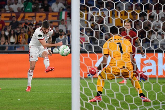 Fußball, EL, AS Rom - CSKA Sofia September 16, 2021, Rome, Italy: Graham Carey of CSKA Sofia goal 0-1 during the UEFA Europa Conference League football match between AS Roma and CSKA Sofia at The Olympic Stadium in Rome on September 16, 2021. UEFA Conference League football match - AS Roma vs CSKA Sofia, Rome, Italy  - ZUMAl164 20210916_zsa_l164_004 Copyright: xFabrizioxCorradettix