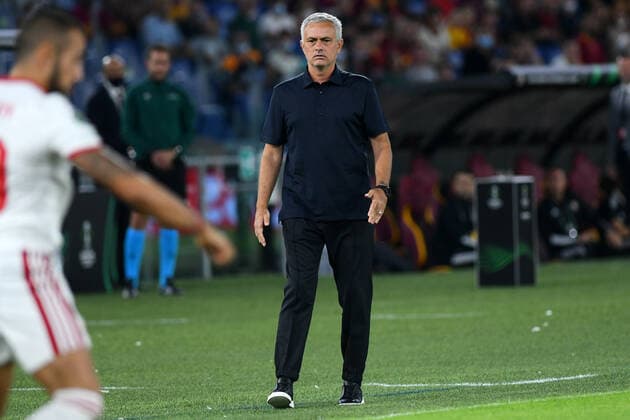 Fußball, EL, AS Rom - CSKA Sofia Soccer, conference league match , AS Roma v CSKA Sofia Roma trainer Jose Mourinho during the Conference League match between AS Roma v CSKA Sofia at Olimpico stadium in Rome, Italy, September 16, 2021. Imago-Images Emmefoto Copyright: xImago-Images Emmefotox