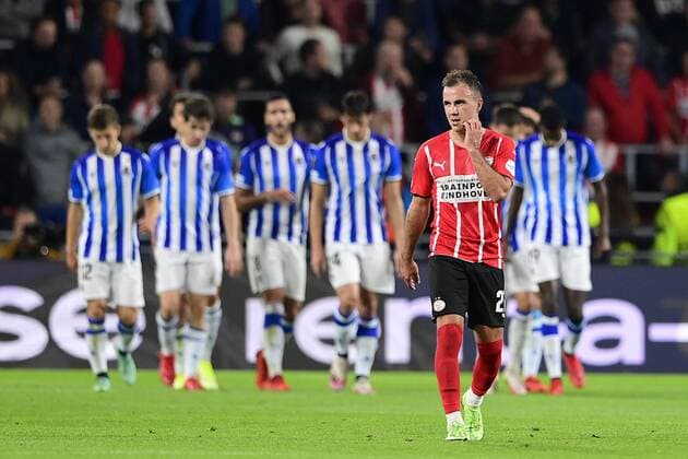 EINDHOVEN Mario Gotze of PSV Eindhoven during the UEFA Europa League match between PSV Eindhoven and Real Sociedad at Phillips Stadium on September 16, 2021 in Eindhoven, Netherlands ANP OLAF KRAAK UEFA Europa League 2021 2022 xVIxANPxSportx xxANPxIVx 437645046