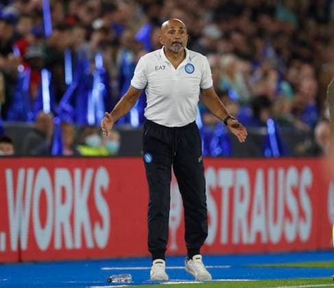 Leicester, England, 16th September 2021. Luciano Spalletti manager of Napoli during the UEFA Europa League match at the King Power Stadium, Leicester. Picture credit should read: Darren Staples Sportimage EDITORIAL USE ONLY. No use with unauthorised audio, video, data, fixture lists, club league logos or live services. Online in-match use limited to 120 images, no video emulation. No use in betting, games or single club league player publications. SPI-1197-0035