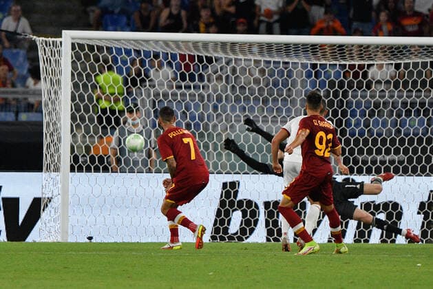 September 16, 2021, Rome, Italy: Stephan El Shaarawy of AS Roma goal 2-1 during the UEFA Europa Conference League football match between AS Roma and CSKA Sofia at The Olympic Stadium in Rome on September 16, 2021. UEFA Conference League football match - AS Roma vs CSKA Sofia, Rome, Italy  - ZUMAl164 20210916_zsa_l164_016 Copyright: xFabrizioxCorradettix