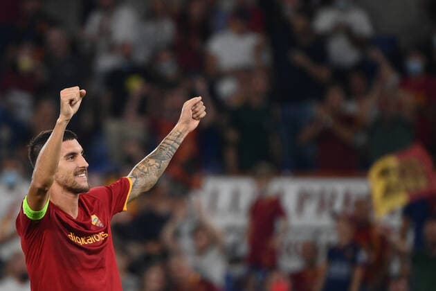 Photo Alfredo Falcone LaPresseSeptember 16, 2021 Rome, ItalySport SoccerRoma - CSKA Sofia - Europa Conference League 2021 2022 - Olympic stadium of RomeIn the pic: lorenzo pellegrini celebrates  Copyright: xAlfredoxFalconex xLaPressex