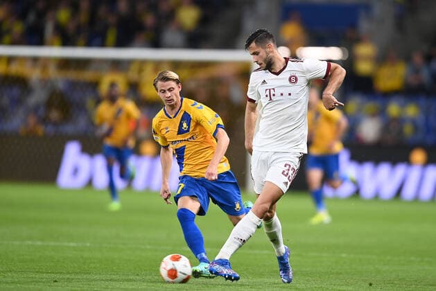 Broendbys Simon Hedlund Europa League match in group A between Broendby IF and Sparta Prague, at Broendby Stadion on Thursday, 16 September 2021, Denmark  Copyright: THOMASxSJOERUPx cop101 spdk20210916-223825-L