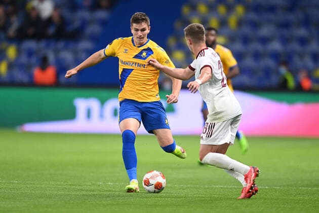 Broendbys Mikael Uhre Europa League match in group A between Broendby IF and Sparta Prague, at Broendby Stadion on Thursday, 16 September 2021, Denmark  Copyright: THOMASxSJOERUPx cop101 spdk20210916-223842-L