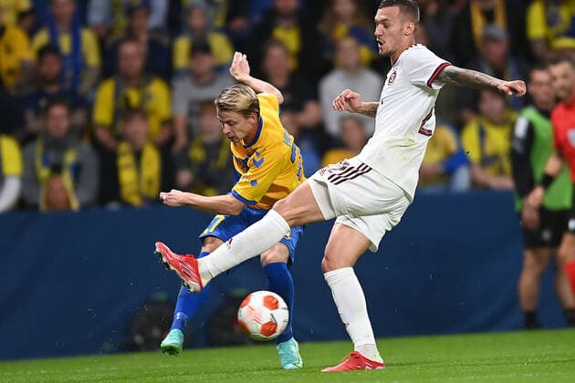Broendbys Simon Hedlund Europa League match in group A between Broendby IF and Sparta Prague, at Broendby Stadion on Thursday, 16 September 2021, Denmark  Copyright: THOMASxSJOERUPx cop101 spdk20210916-223846-L