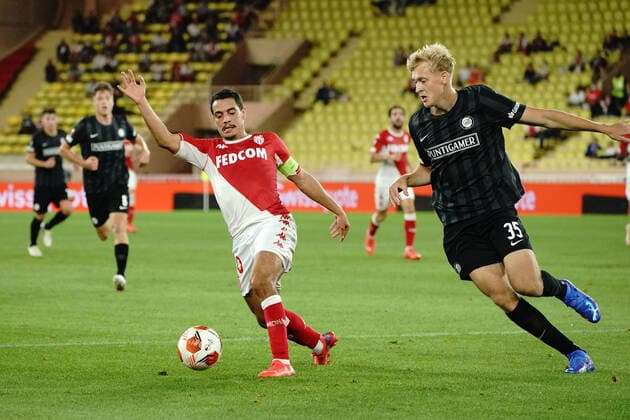 Wissam Ben Yedder (AS Monaco) - Niklas Geyrhofer (Sturm Graz) FOOTBALL : AS Monaco vs Sturm Graz - Ligue Europa - Monaco - 16 09 2021 NorbertScanella PanoramiC 
