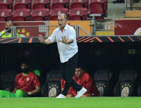 Coach Fatih Terim of Galatasaray during the UEFA Europa League Group E match between Galatasaray and Lazio at Turk Telekom Stadium in Istanbul , Turkey on September 16, 2021. 