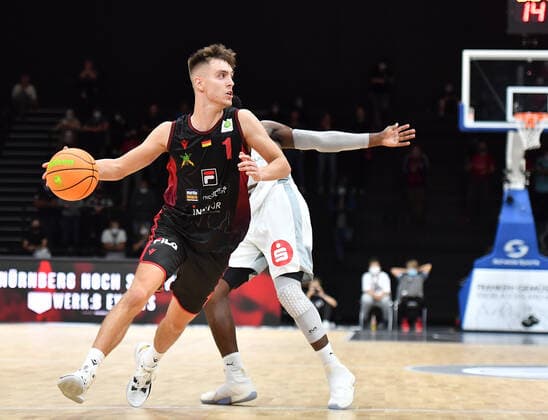 18 09 2021 Basketball Season 2021 2022 2 Bundesliga Pro A 01 Matchday Nuremberg Falcons Basketball Club NBC Artland Dragons OGo Zachary Ensminger 1, Artland Dragons