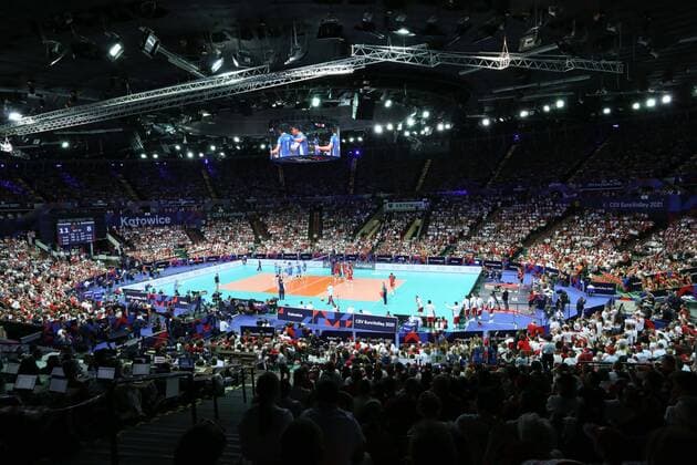 KATOWICE 18.09.2021 SIATKOWKA MEZCZYZN MISTRZOSTWA EUROPY 2021 POLFINAL : POLSKA - SLOWENIA--- MEN VOLLEYBALL CEV EUROVOLLEY 2021 SEMIFINAL MATCH IN KATOWICE: POLAND - SLOVENIA N Z HALA SPODEK KIBICE FOT ANNA KLEPACZKO FOTOPYK NEWSPIX.PL --- Newspix.pl  210918LUM056