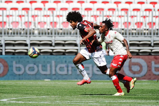 Dante (OGC Nice) - Gelson Martins (AS Monaco) FOOTBALL : OGC Nice vs As Monaco - Ligue 1 Uber Eats - Nice - 19 09 2021 NorbertScanella PanoramiC 