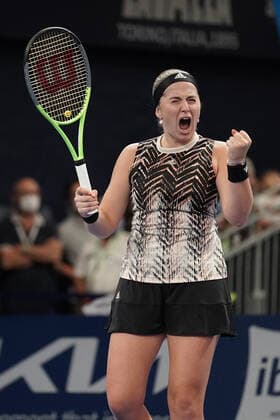 Tennis WTA Tournament Luxembourg BGLBNPParibas Open 2021, 19 09 2021, Tennis WTA Tournament Luxembourg, BGLBNPParibas Open 2021, BGL BNP Paribas Open, 2021, Luxembourg, Kockelscheuer, CK Sportcenter, final, singles, final womens singles vl Jelena Ostapenko Latvia, LAT shows emotion, cheers, jubilant, happy
