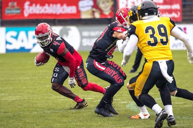 GFL German Football League I sharkwater GFL Play Off Quarterfinals Potsdam Royals vs Munich Cowboys 19 09 2021 GFL German Football League Potsdam Royals Munich Cowboys , 19 09 2021 Copyright: xBEAUTIFULxSPORTS NicolxMarschallx