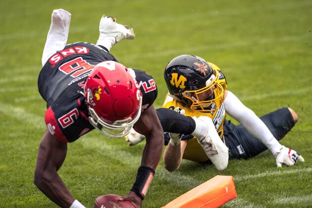 GFL German Football League I sharkwater GFL Play Off Quarterfinals Potsdam Royals vs Munich Cowboys 19 09 2021 GFL German Football League Potsdam Royals Munich Cowboys , 19 09 2021 Copyright: xBEAUTIFULxSPORTS NicolxMarschallx