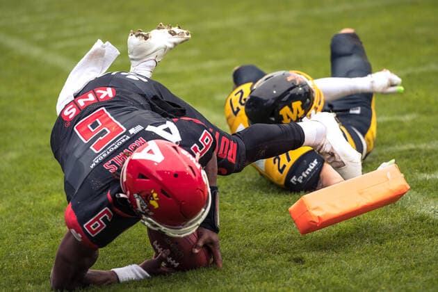 GFL German Football League I sharkwater GFL Play Off Quarterfinals Potsdam Royals vs Munich Cowboys 19 09 2021 GFL German Football League Potsdam Royals Munich Cowboys , 19 09 2021 Copyright: xBEAUTIFULxSPORTS NicolxMarschallx